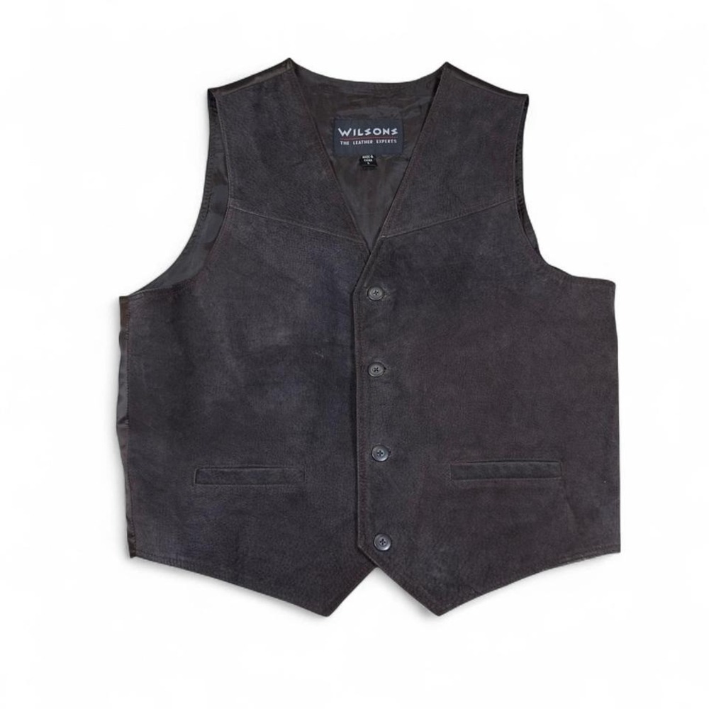 Wilsons Leather Vest Mens Medium Brown Suede Western Biker Classic